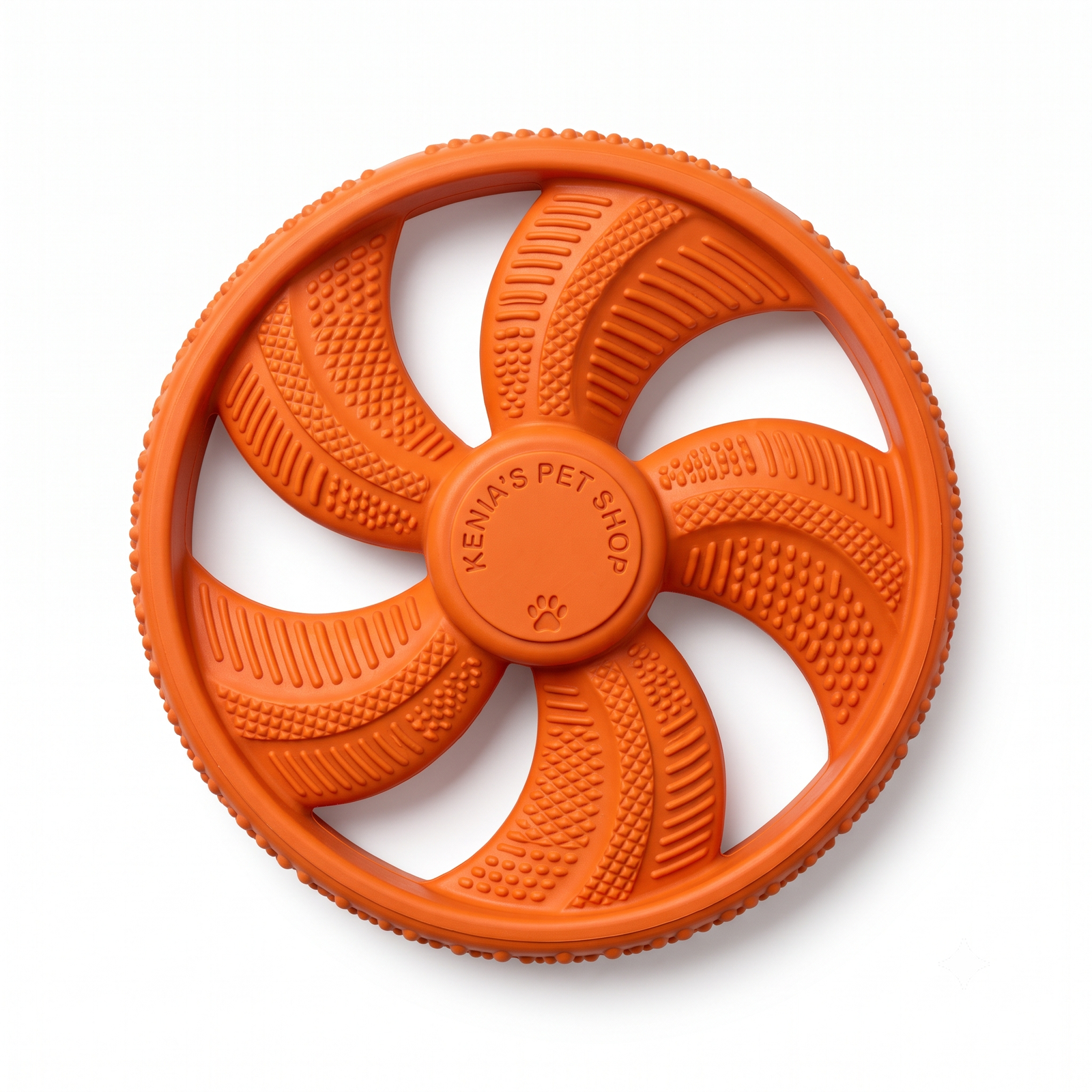 Kenia's Pet Shop High-Velocity Flying Disc Dog Toy - Durable Textured Rubber Flyer