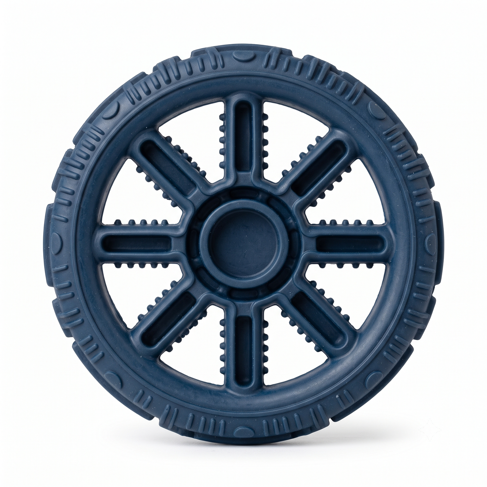 Kenia's Pet Shop Tough Rubber Wheel Dog Chew Toy - Durable Dental Teething Toy - Image 2