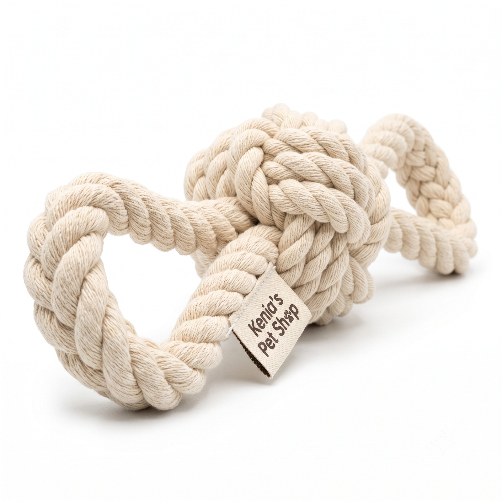 Kenia's Pet Shop Heavy-Duty Cotton Rope Dog Chew Toy - Durable Dental Tug Toy - Image 2