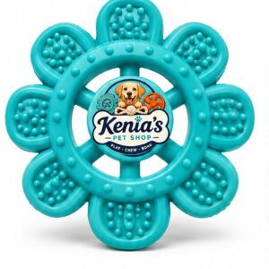 Kenia’s Pet Shop Flower-Shaped Dog Chew Ring Toy - Teal