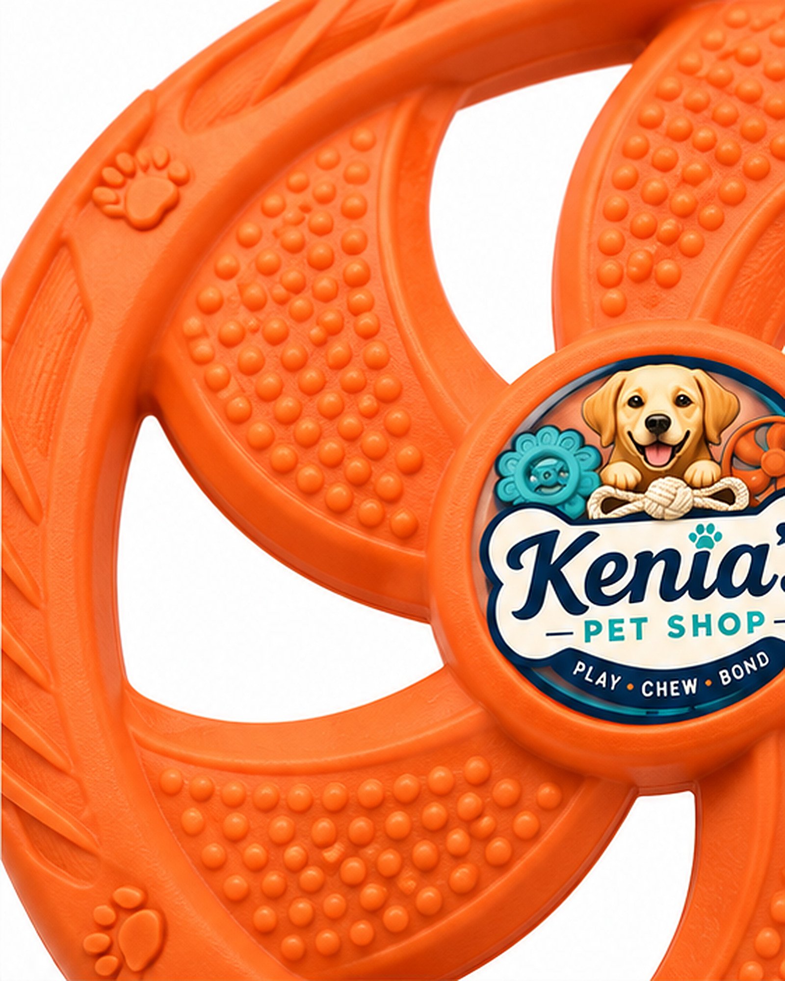 Kenia’s Pet Shop Dog Flying Disc Fetch Toy - Orange - Image 2