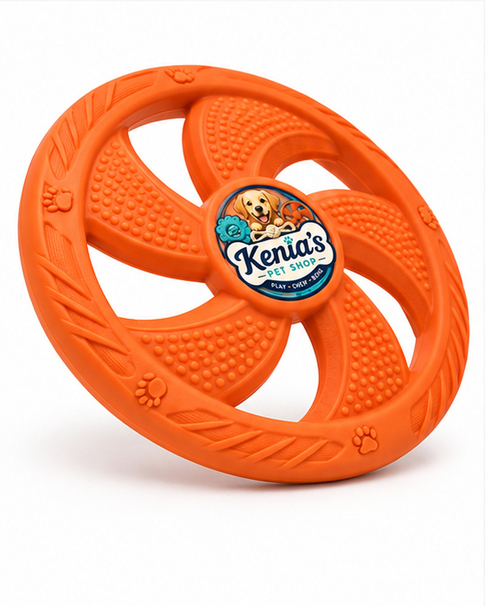 Kenia’s Pet Shop Dog Flying Disc Fetch Toy - Orange - Image 3