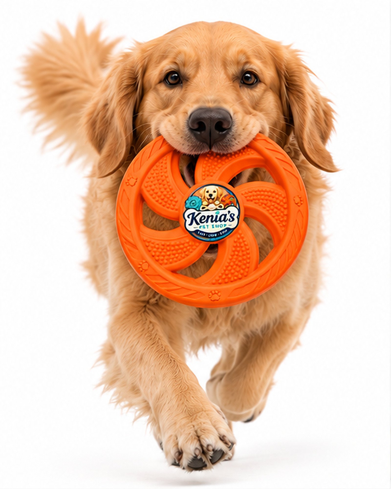 Kenia’s Pet Shop Dog Flying Disc Fetch Toy - Orange - Image 5