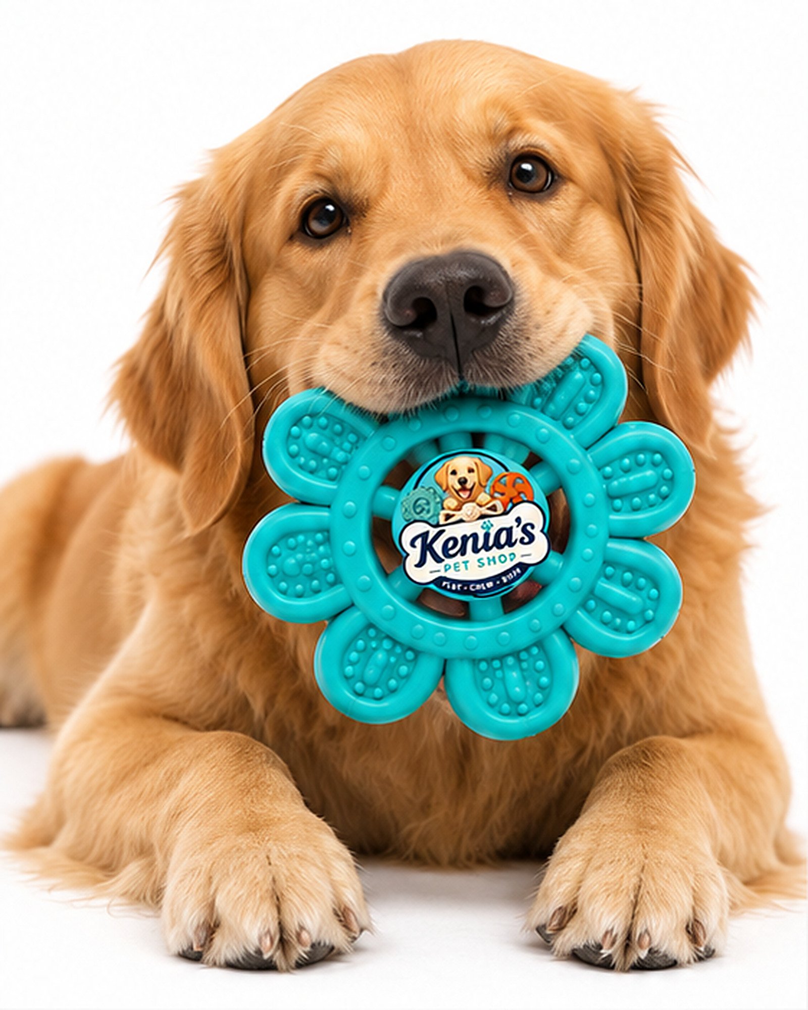 Kenia’s Pet Shop Flower-Shaped Dog Chew Ring Toy - Teal - Image 5