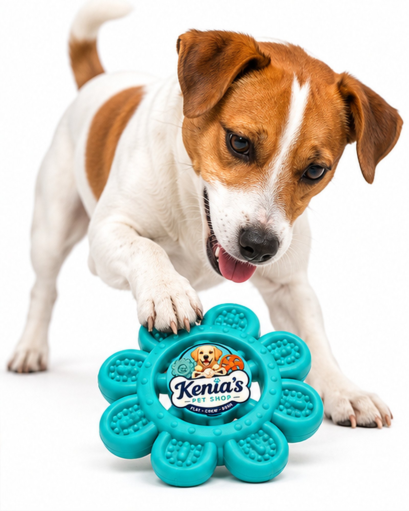 Kenia’s Pet Shop Flower-Shaped Dog Chew Ring Toy - Teal - Image 6