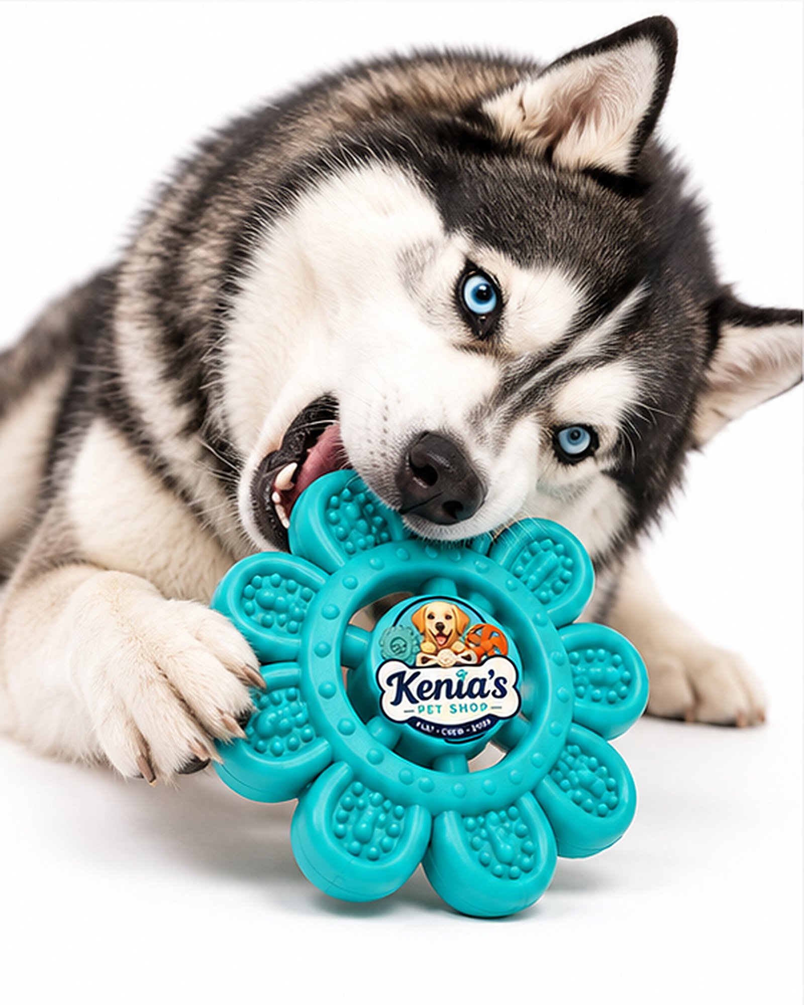 Kenia’s Pet Shop Flower-Shaped Dog Chew Ring Toy - Teal - Image 7