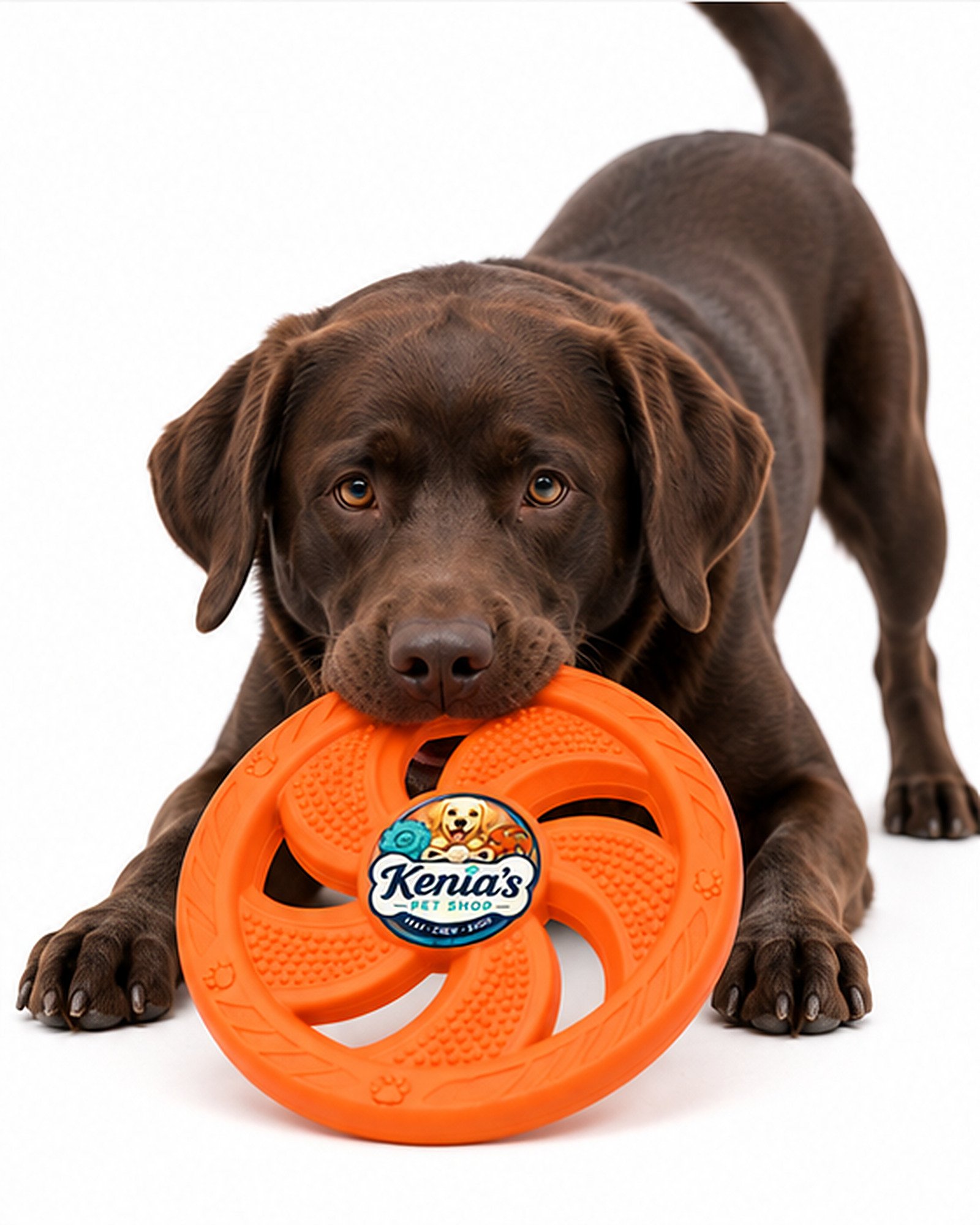 Kenia’s Pet Shop Dog Flying Disc Fetch Toy - Orange - Image 8